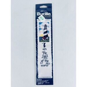 Bucilla #42202 Lighthouse Cross Stitch Bookmark I Am The Light Vintage 1999